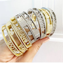 Load image into Gallery viewer, Paved Name Bangle
