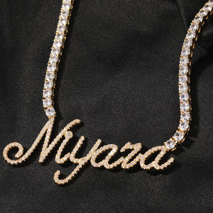 Slim Cursive on Tennis Chain