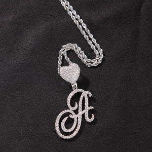 Glamorous Heart Cursive Initial Chain